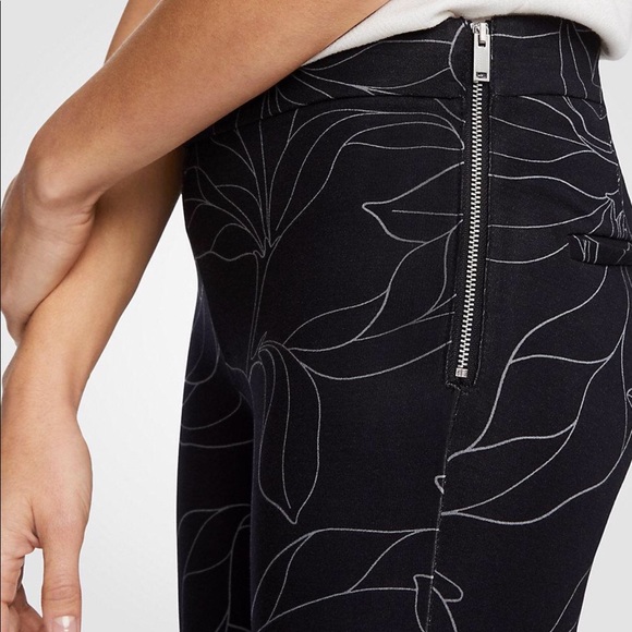 NWOT Ann Taylor Black Botanical Leggings - Picture 3 of 8